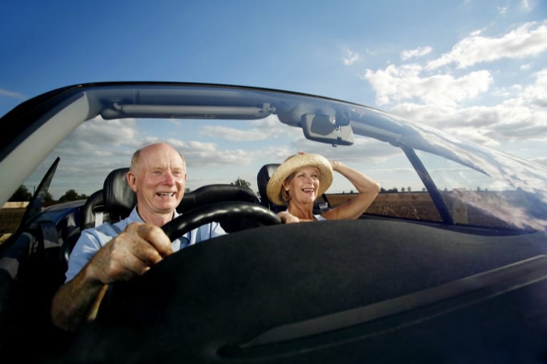 couple in convertible