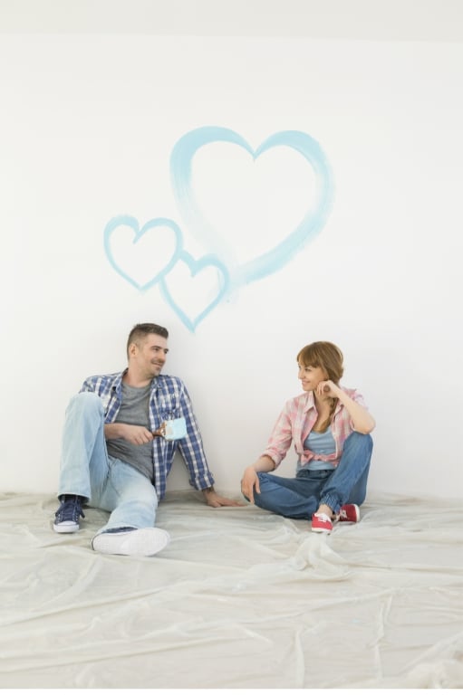 couple painting heart