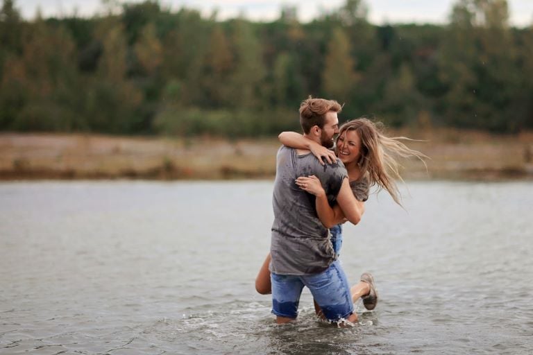 couple laughing